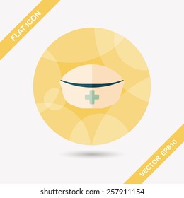 nurse hat flat icon with long shadow,eps10