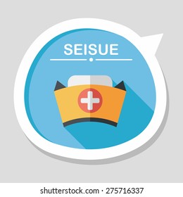 nurse hat flat icon with long shadow,eps10
