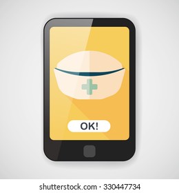 nurse hat flat icon with long shadow,eps10