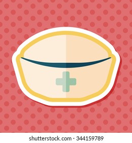 nurse hat flat icon with long shadow,eps10