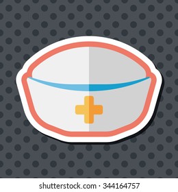 nurse hat flat icon with long shadow,eps10