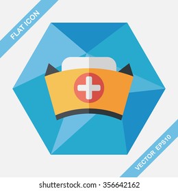 nurse hat flat icon with long shadow,eps10