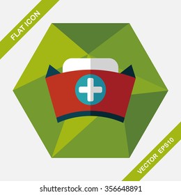 nurse hat flat icon with long shadow,eps10