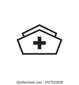 Nurse hat icon design isolated on white background