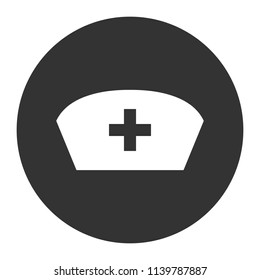 Nurse hat icon. Gray background. Vector flat sign,