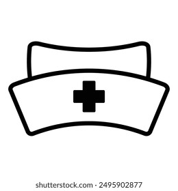 Nurse hat icon in grey scale isolated on white background.