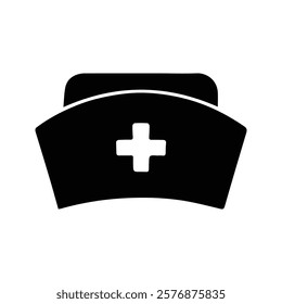 Nurse Hat Icon. Illustration of a female nurse's hat. Health and Hospital Symbol.