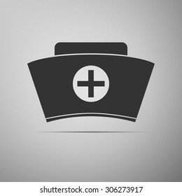 Nurse hat icon on grey background. Vector Illustration