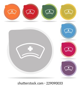 Nurse Hat Icon Set On White Background : Logo Vector