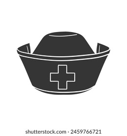 Nurse Hat Icon Silhouette Illustration. Hospital Vector Graphic Pictogram Symbol Clip Art. Doodle Sketch Black Sign.