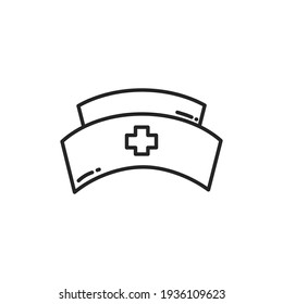 nurse hat icon symbol vector. icon on white background