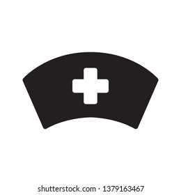 Nurse hat icon in trendy flat style design. Vector graphic illustration. Nurse hat icon for website design, logo, app, and ui. Vector file. EPS 10.