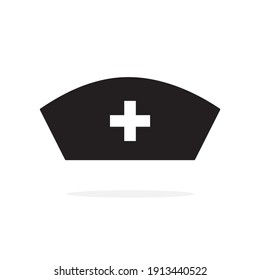 Nurse hat icon in trendy flat style design. Vector graphic illustration. Nurse hat icon for website design, logo, app, and ui. Vector file. EPS 10.