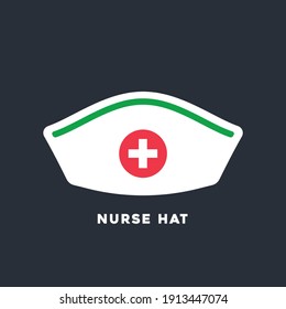 Nurse hat icon in trendy flat style design. Vector graphic illustration. Nurse hat icon for website design, logo, app, and ui. Vector file. EPS 10.