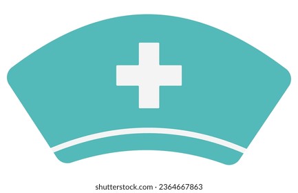 Nurse hat icon in trendy flat style design. Medical nurse hat icon. Clipart image isolated on white background. 