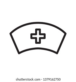 Nurse hat icon in trendy outline style design. Vector graphic illustration. Nurse hat icon for website design, logo, app, and ui. Editable vector stroke. EPS 10.