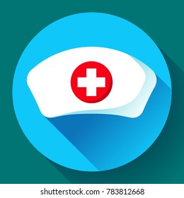 Nurse hat icon vector flat nurse icon.