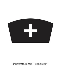 nurse hat isolated black icon vector illustration 