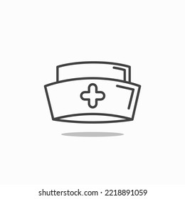 Nurse hat line icon vector with white background
