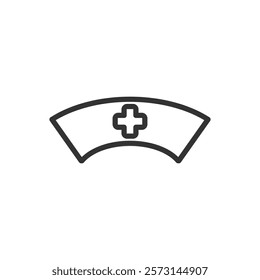 Nurse hat line icon. Vector illustration