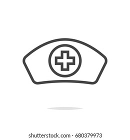 Nurse hat line icon vector