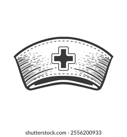 Nurse hat medical care icon Front view design