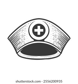 Nurse hat medical care icon Front view design