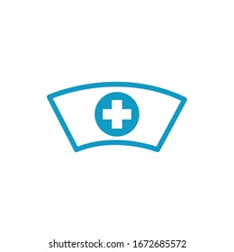 nurse hat with medical cross line style icon vector illustration design