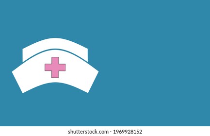 Nurse hat on blue background