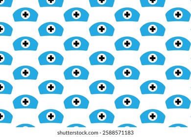 Nurse hat pattern on white background . Medical hat background . Vector illustration