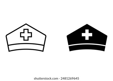 Nurse Hat set. 
for your website design, logo, app, UI Vector design. User icon, silhouette isolated on white background.