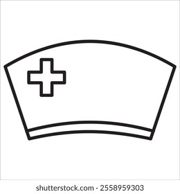 Nurse hat stock icon outline vector