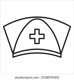 Nurse hat stock icon outline vector