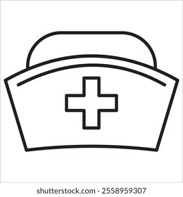 Nurse hat stock icon outline vector