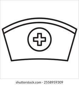 Nurse hat stock icon outline vector