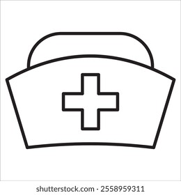 Nurse hat stock icon outline vector