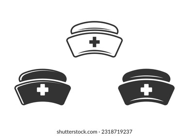 Vector de sombrero de enfermera, vector de enfermera, doctor, enfermera, salud, ilustración, imágenes prediseñadas, ilustración médica,