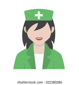 Nurse, Healthcare, Female Icon Vector Image. Can Also Be Used For Professionals. Suitable For Web Apps, Mobile Apps And Print Media.