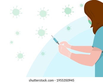 Nurse or healthcare professional who has a syringe ready to inject a vaccine or some type of medicine