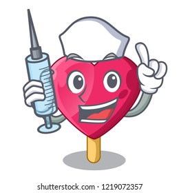 Nurse heart character ice cream on candy