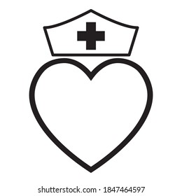 Nurse Heart Icon. Elements Of Heartbeat Set. Simple Icon For Websites, Web Design, Mobile App, Info Graphics