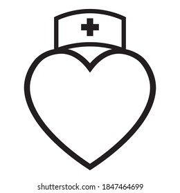 nurse heart icon. Elements of Heartbeat set. Simple icon for websites, web design, mobile app, info graphics