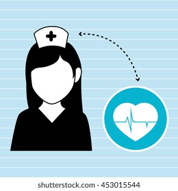 nurse and heart isolated icon design, vector illustration  graphic 