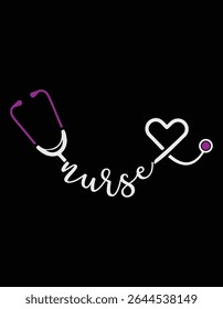 Nurse Heart Stethoscope Cutting Printable Files