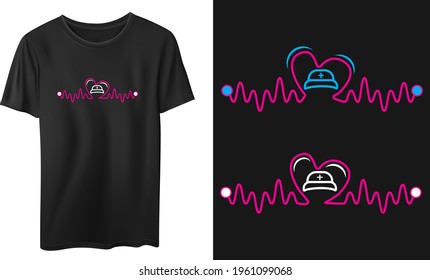 Nurse Heart Vector T-Shirt Design, Quotes Design, Nurse Typography 