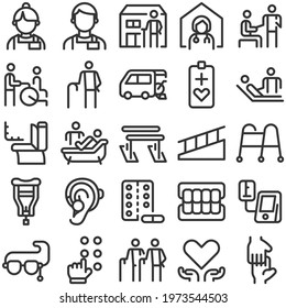 Nurse Helper Care Icon Set