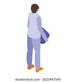 Nurse holding a medical pillow isometric illustration