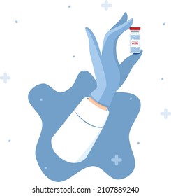 Nurse holding a medication against covid-19.