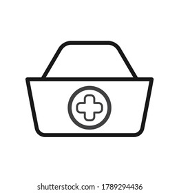 Nurse Hospital Cap Medical Line Icon Vector Illustration