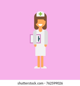 Nurse from the hospital. Hospital concept vector flat.
